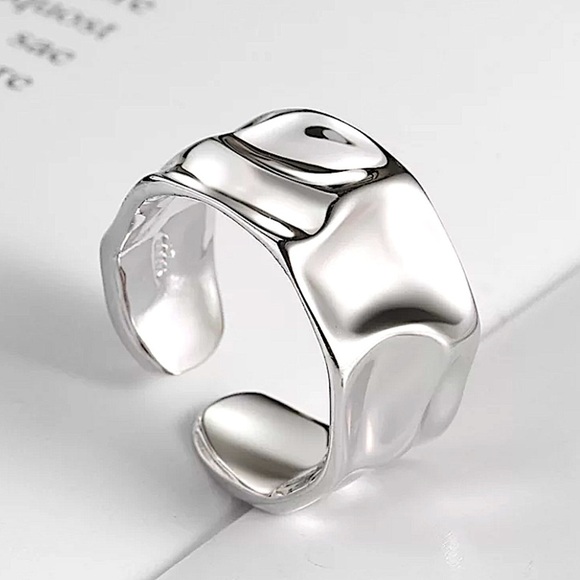Irregular Sterling Silver Cuff Ring - Picture 1 of 3